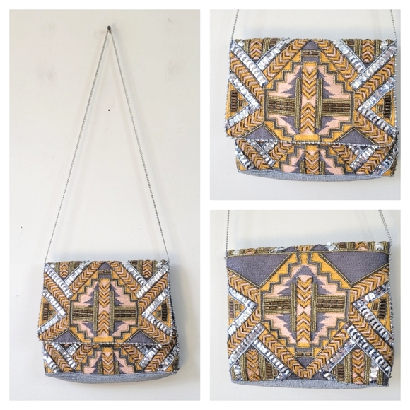 From St Xavier Beaded Crossbody Bag Purse - Picture 1 of 9